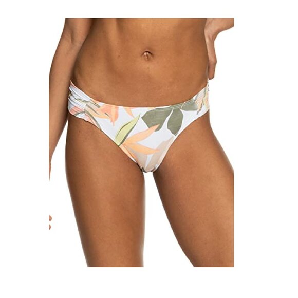 Roxy Women's Standard Beach Bikini Bottom -Bright White Subtly Salty Flat 231, L - Picture 1 of 1